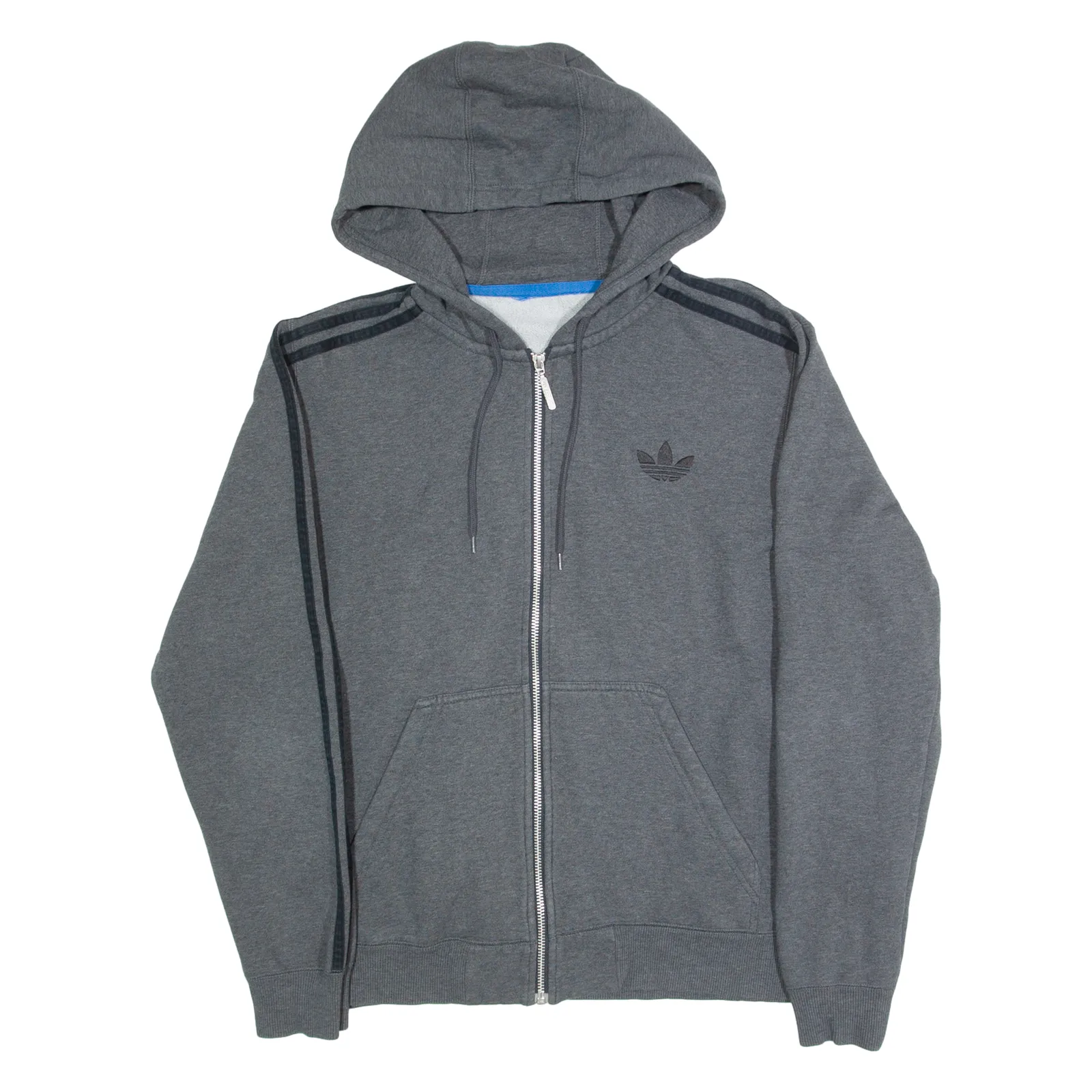 ADIDAS Mens Grey Hoodie Full Zip M