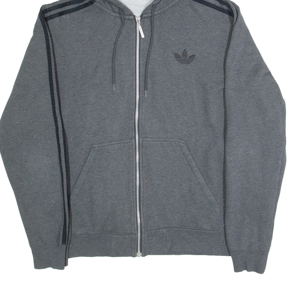 ADIDAS Mens Grey Hoodie Full Zip M