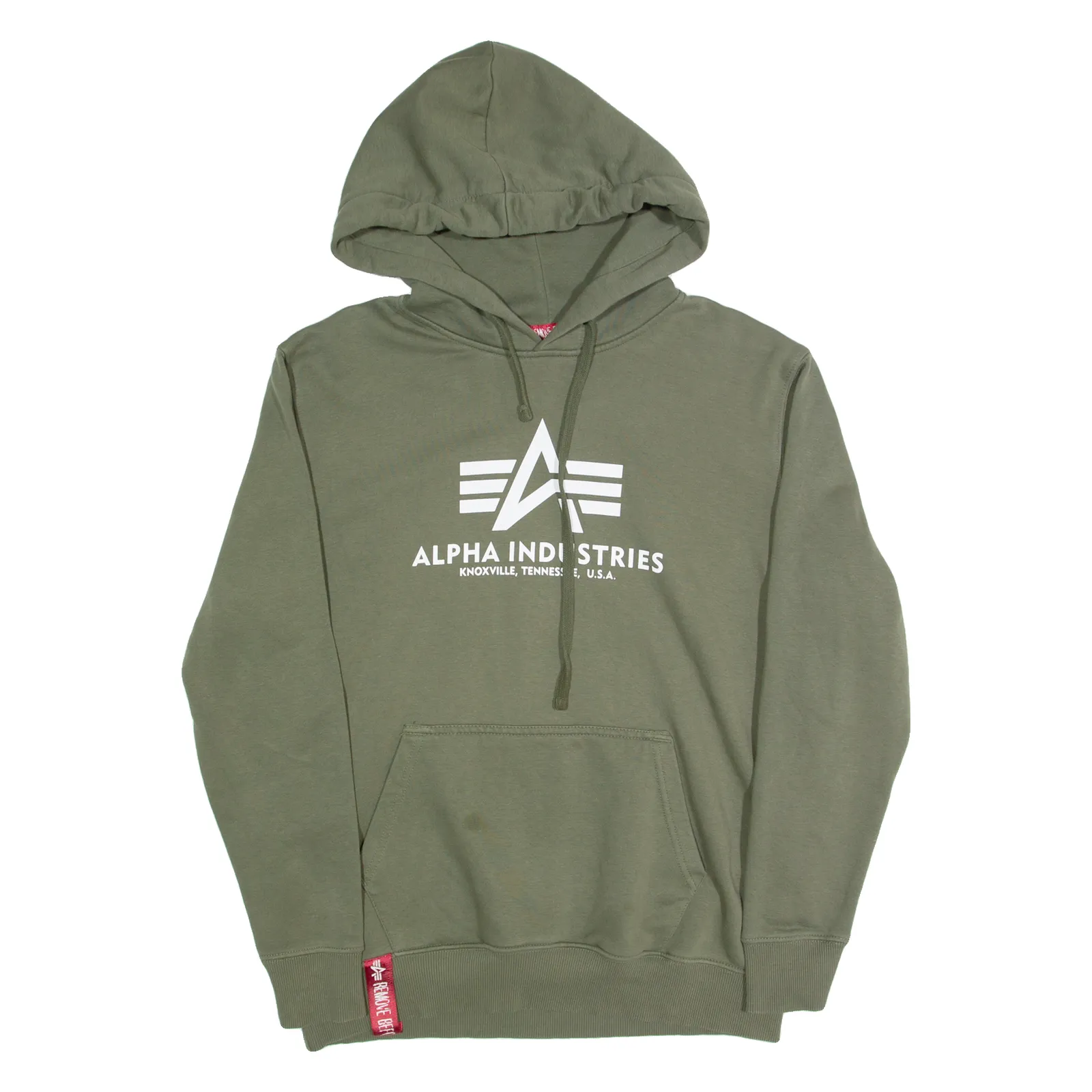 ALPHA INDUSTRIES Mens Green Hoodie L