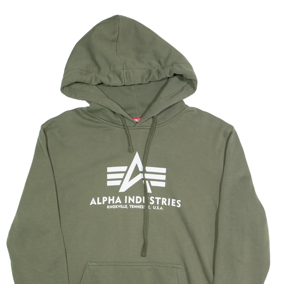 ALPHA INDUSTRIES Mens Green Hoodie L