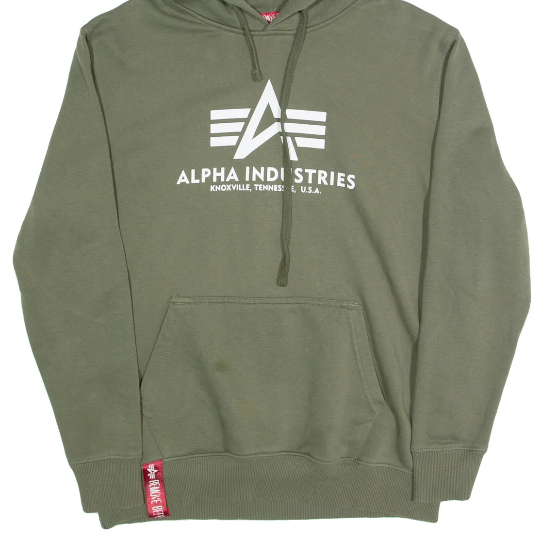 ALPHA INDUSTRIES Mens Green Hoodie L