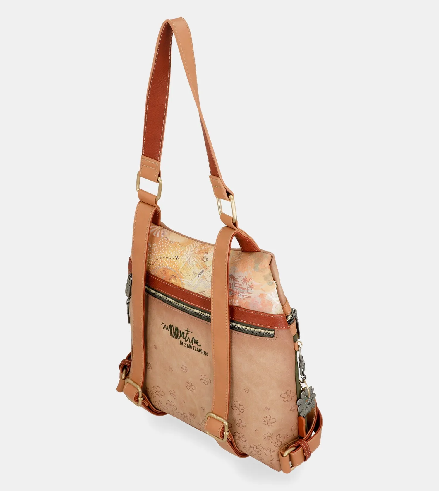 Anekke Peace & Love camel anti-theft backpack