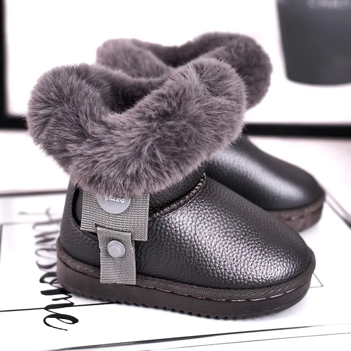 Apawwa Warm children's snow boots with fur Marella gray grey