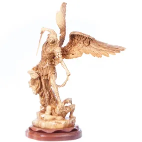 Archangel Michael Masterpiece, 32 Carved Wooden Sculpture