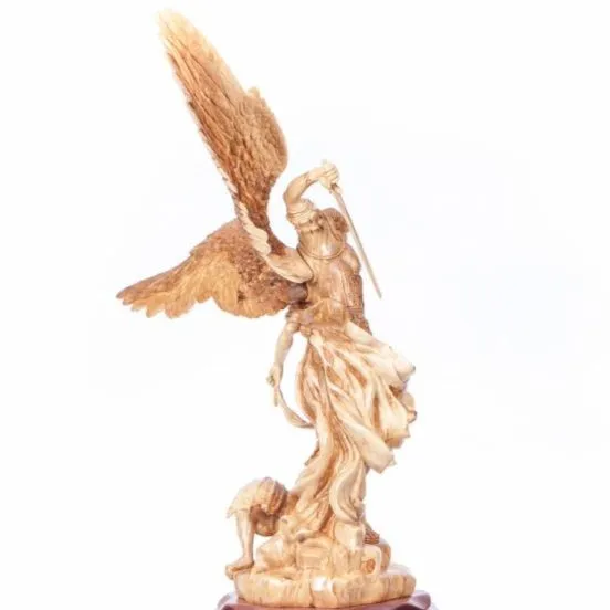 Archangel Michael Masterpiece, 32 Carved Wooden Sculpture