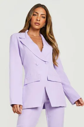 Asymmetric Wrap Front Tailored Blazer