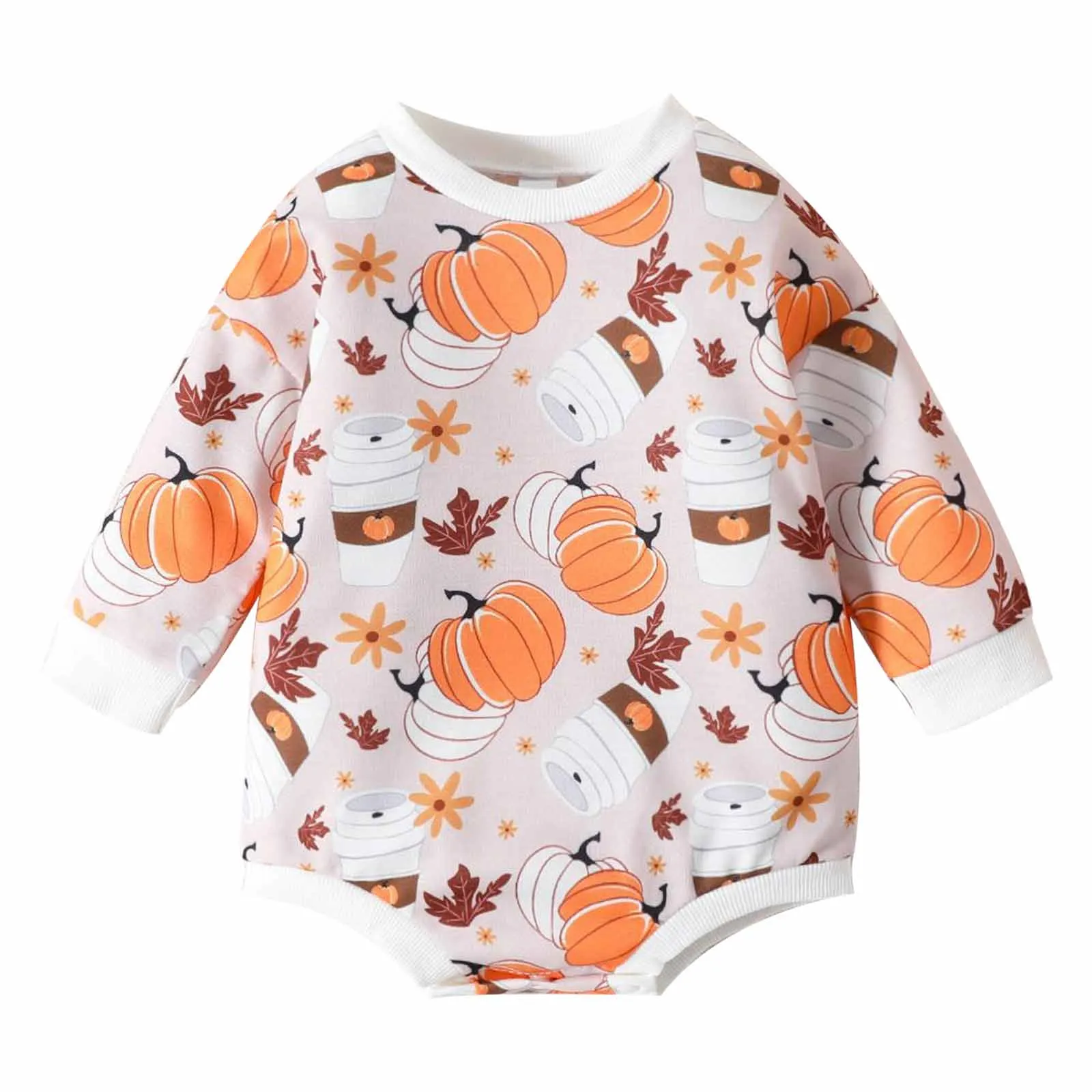 Baby Girls Letters Cartoon Print Halloween Rompers Wholesale 23090634