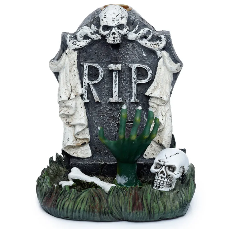 Backflow Incense Burner - RIP Zombie Hand Tombstone  BACK31