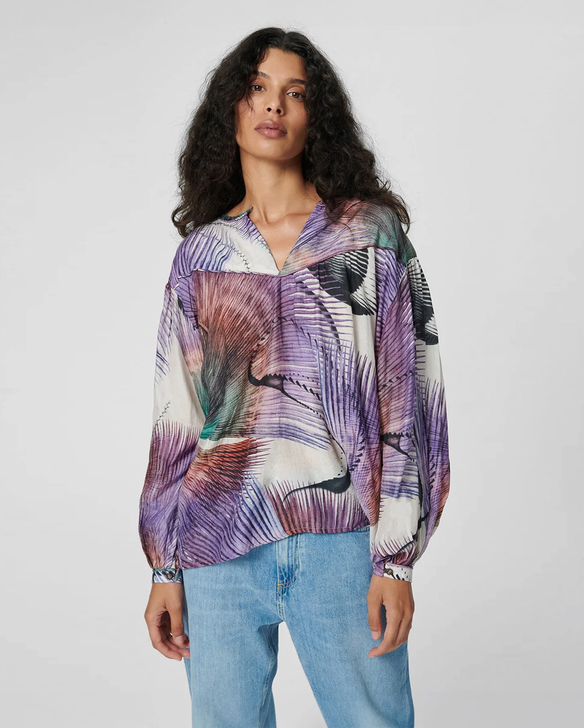 BAMBOO BLOUSE / PALM DYE LILAC