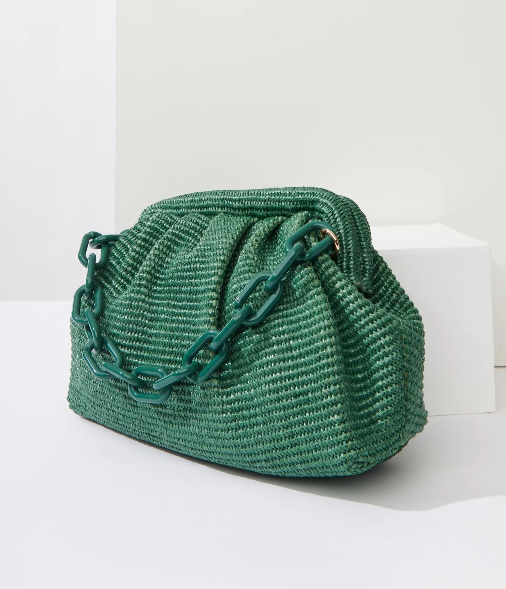 Basil Green Solana Clutch Handbag