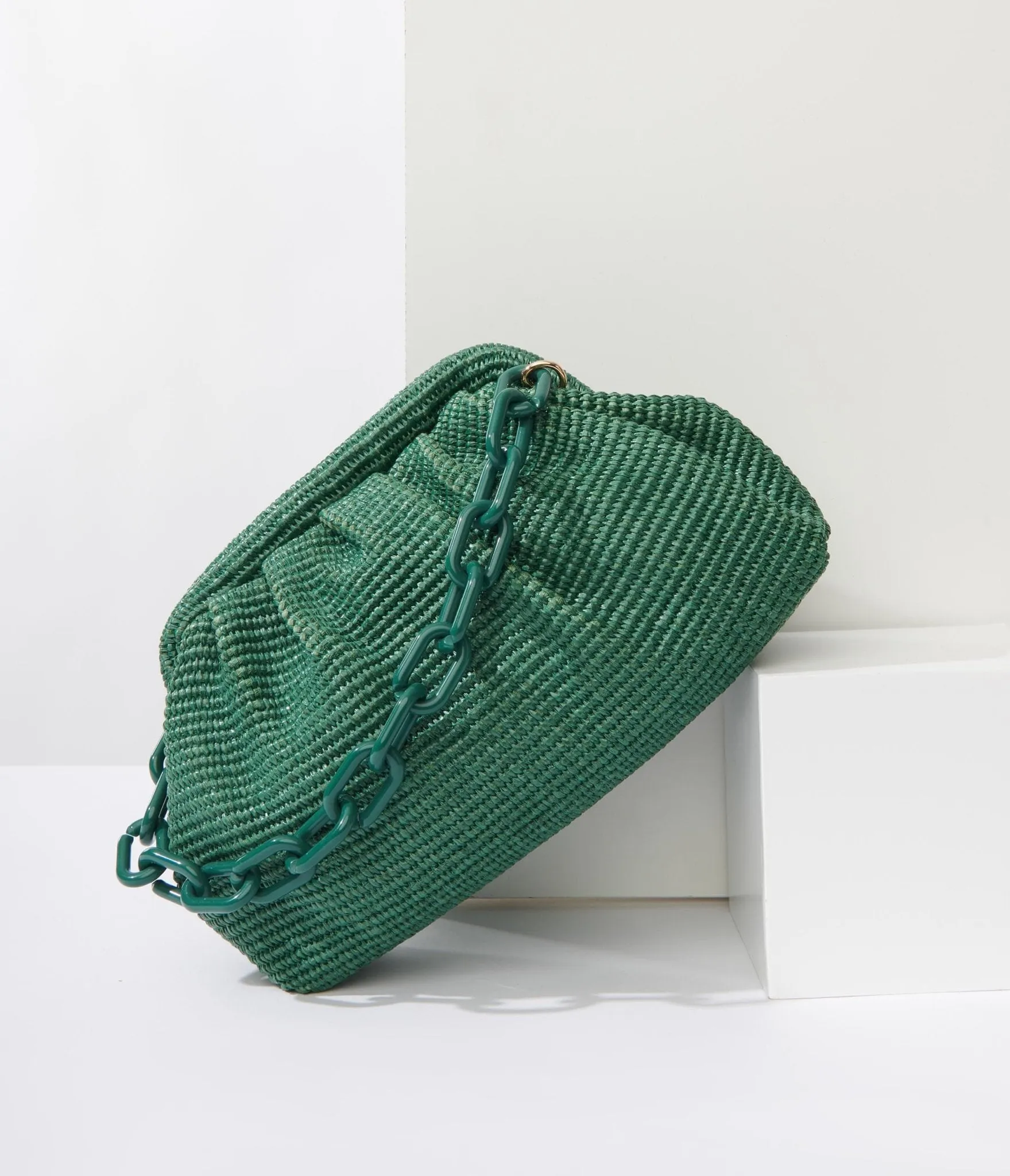 Basil Green Solana Clutch Handbag