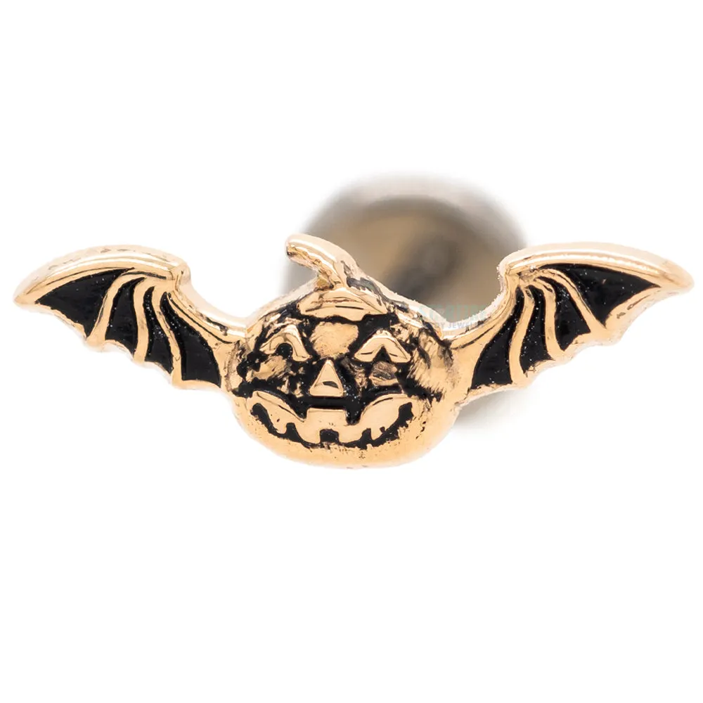 Bat Pumpkin in Gold - on flatback