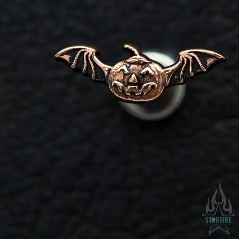 Bat Pumpkin in Gold - on flatback