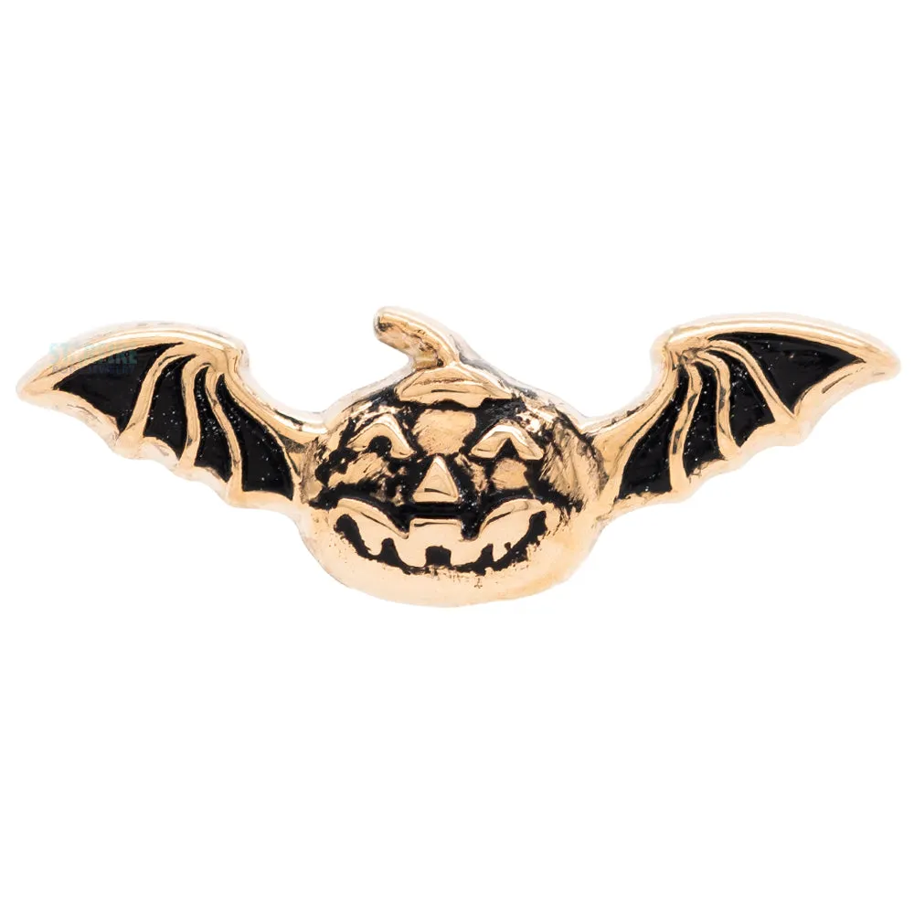 Bat Pumpkin in Gold - on flatback