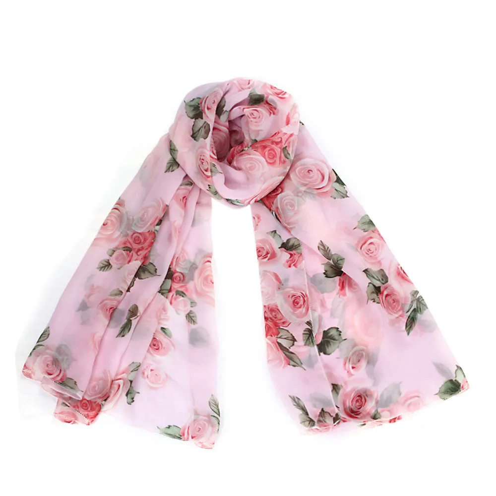 Beach Scarf From India Sexy poncho Scarves Casual Loose Shawls / Rose Womens Voile Long Stole Wraps