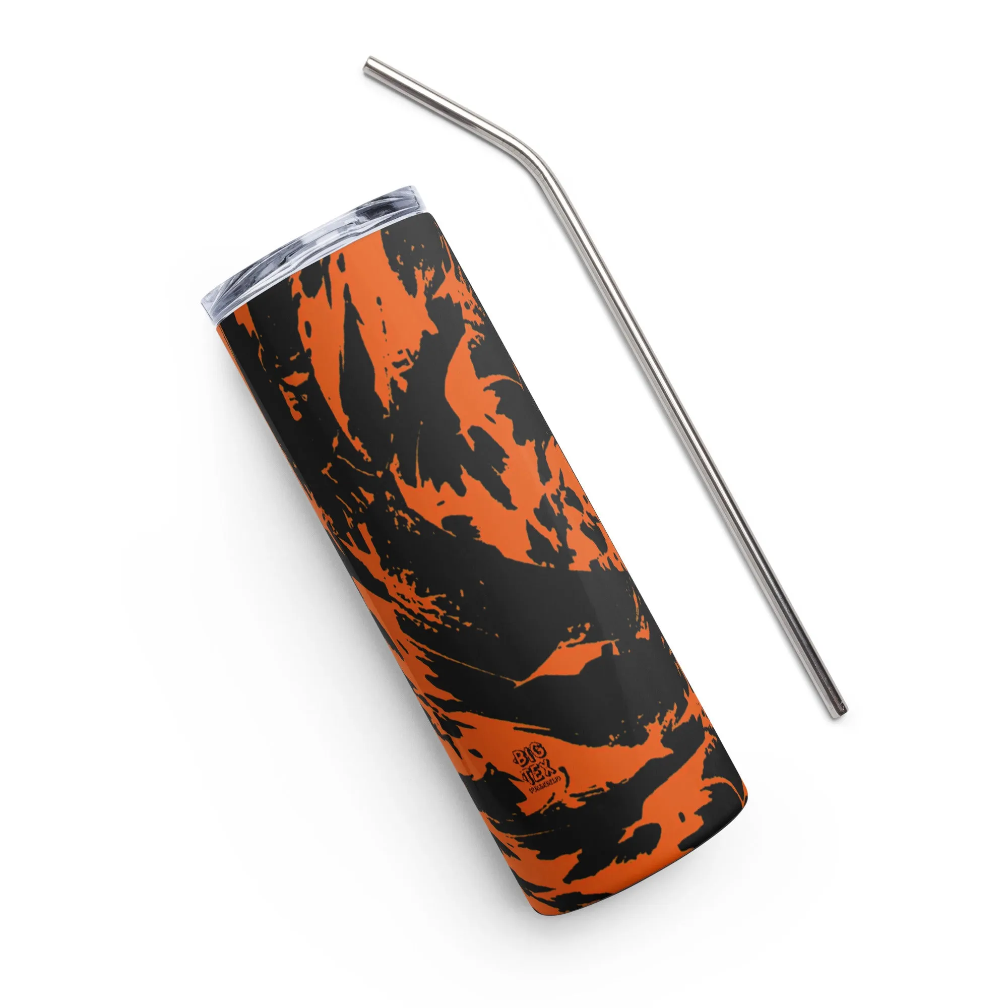 Black and Orange Spooky Paint Splatter Graffiti 20 oz Stainless Steel Tumbler