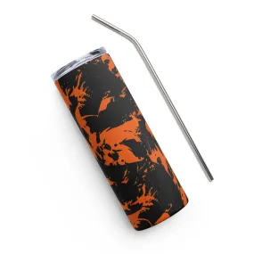 Black and Orange Spooky Paint Splatter Graffiti 20 oz Stainless Steel Tumbler