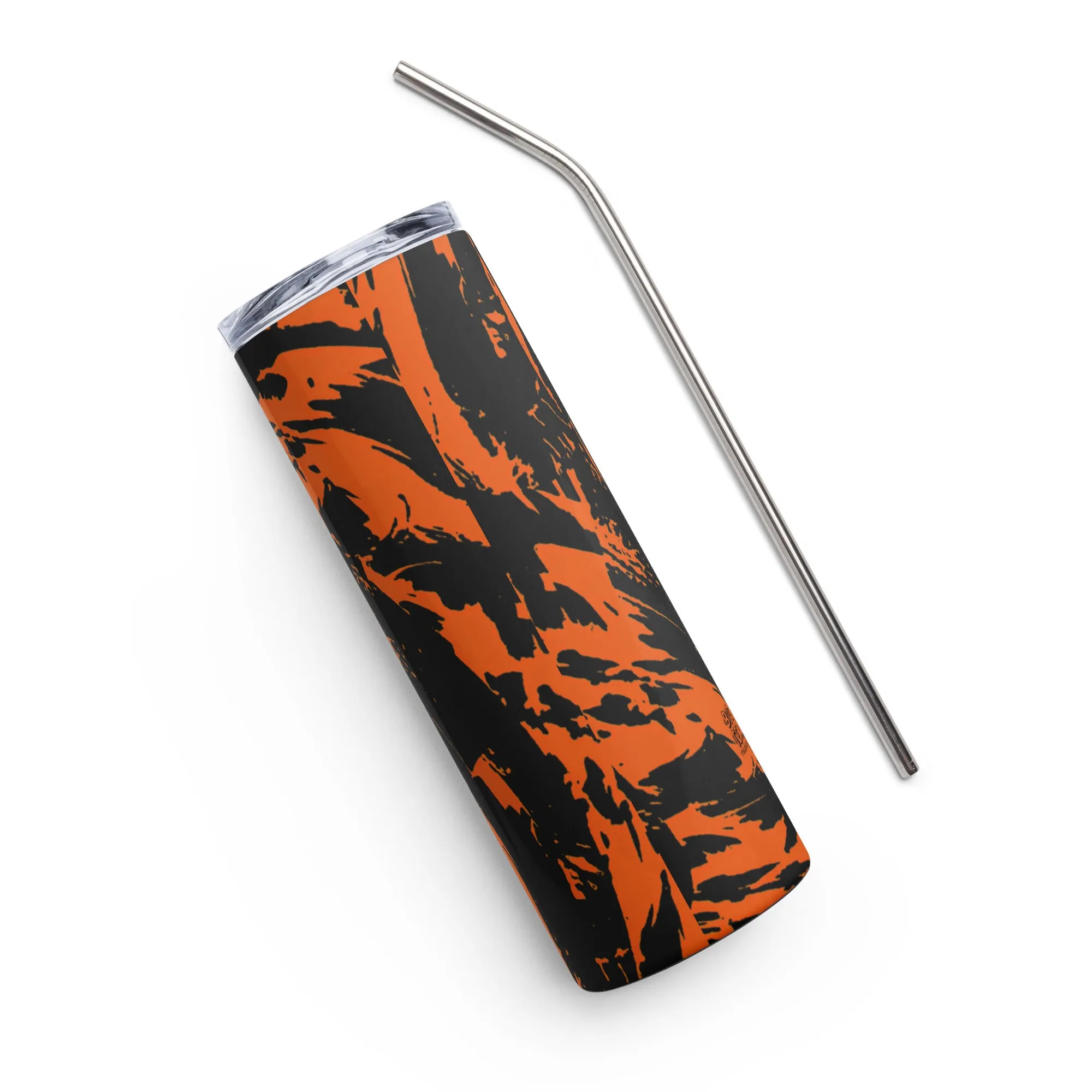 Black and Orange Spooky Paint Splatter Graffiti 20 oz Stainless Steel Tumbler