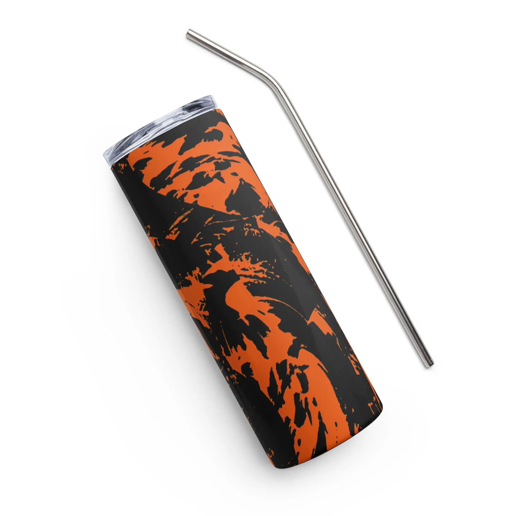 Black and Orange Spooky Paint Splatter Graffiti 20 oz Stainless Steel Tumbler