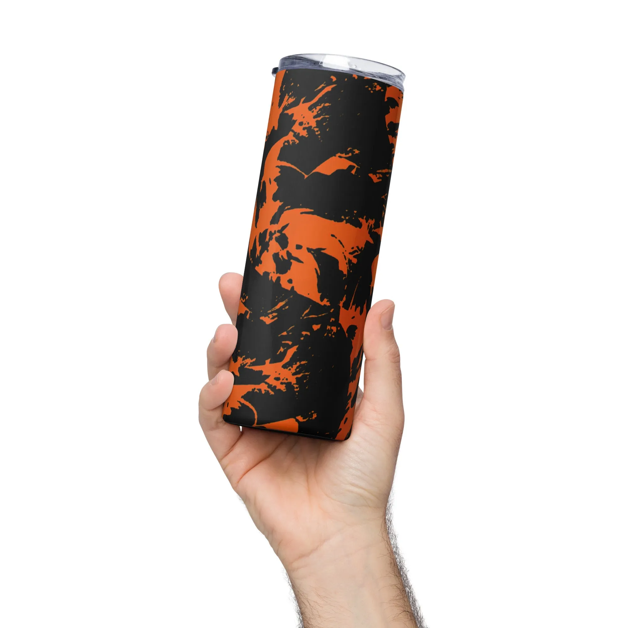 Black and Orange Spooky Paint Splatter Graffiti 20 oz Stainless Steel Tumbler