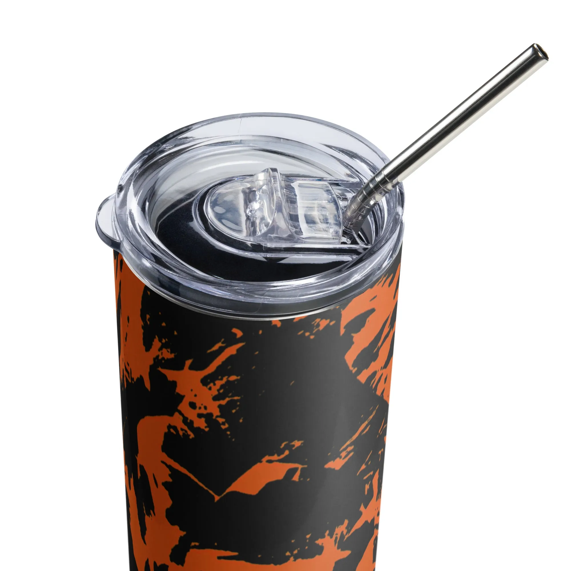 Black and Orange Spooky Paint Splatter Graffiti 20 oz Stainless Steel Tumbler