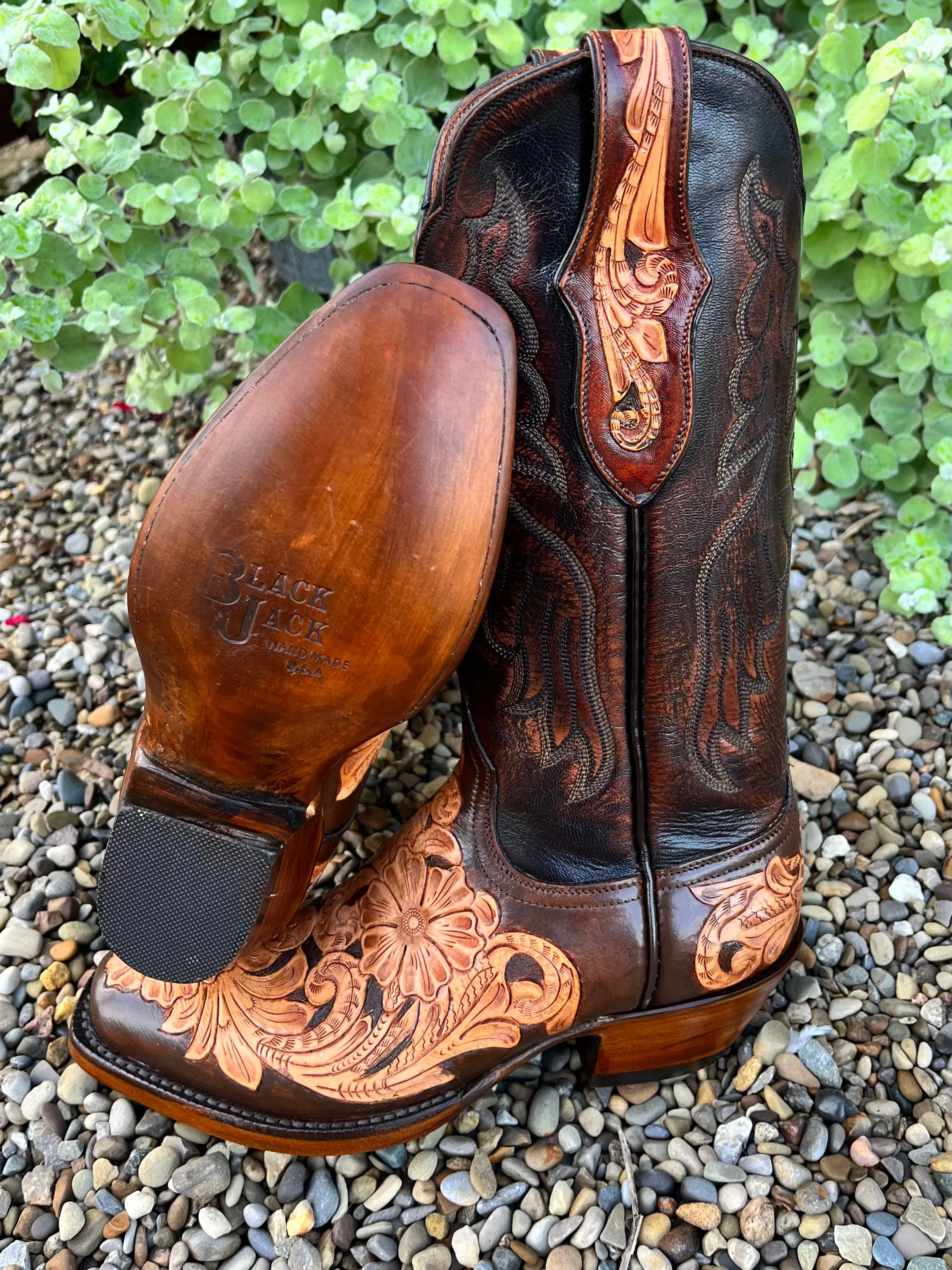 Black Jack Women's Brushed Off Brown Narrow Toe Cowgirl Boot HTP209-V4