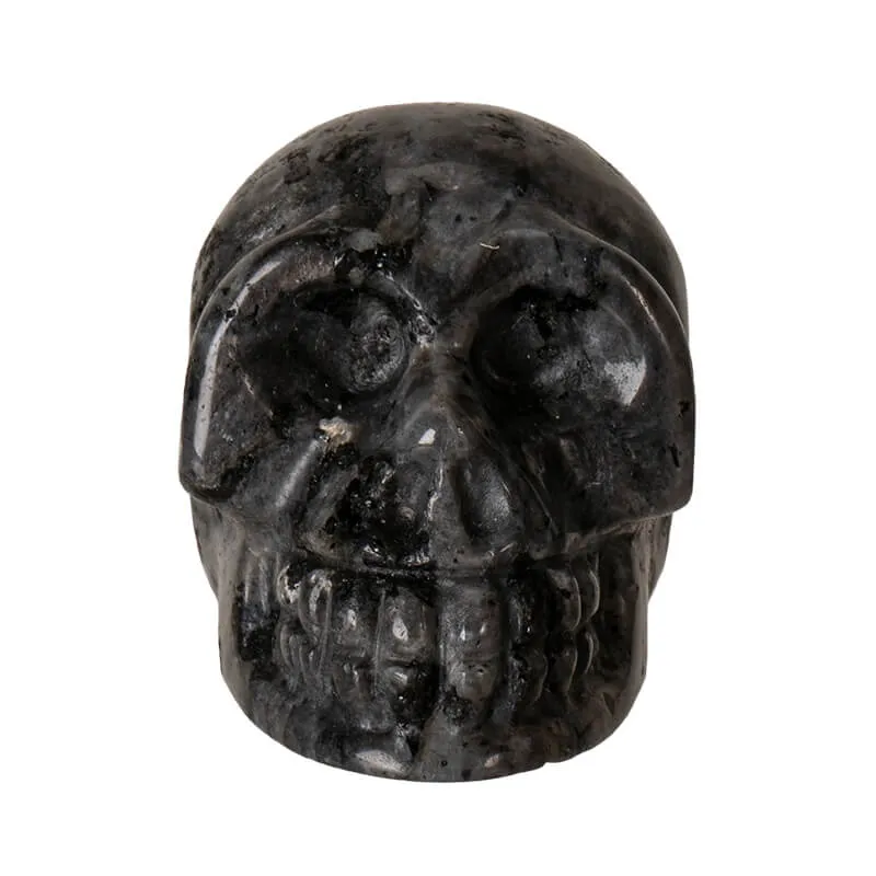 Black Labradorite Obsidian Gemstone Skull