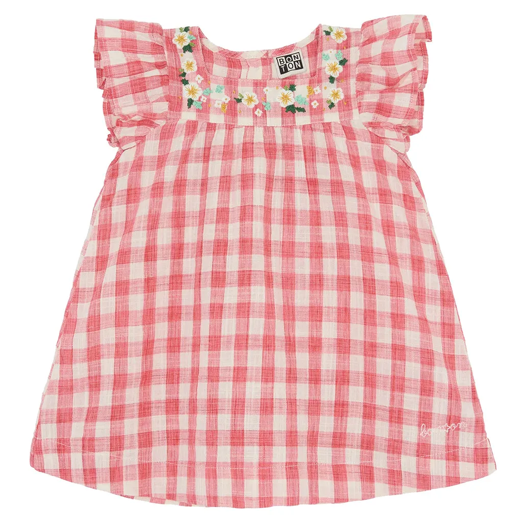 Bonton Baby Nopnop Dress Red Checks