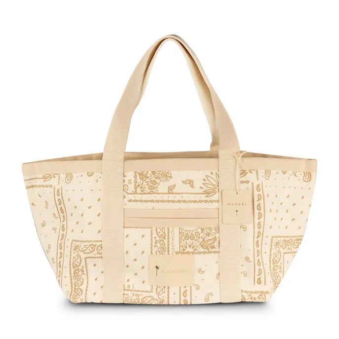 BORSA TOTE BAG BANDANA Donna Beige Bandana