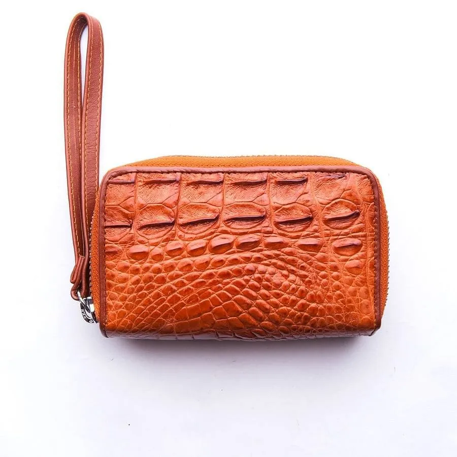 Brown Crocodile Backbone Skin Wallets