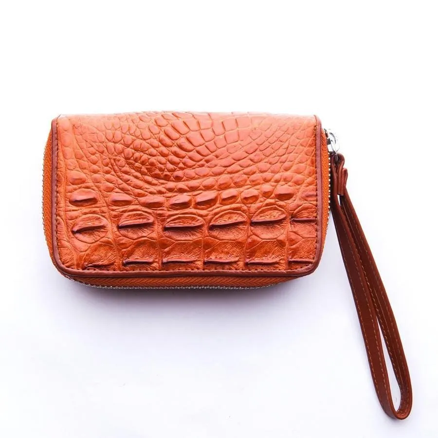 Brown Crocodile Backbone Skin Wallets