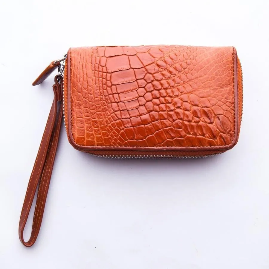 Brown Crocodile Backbone Skin Wallets