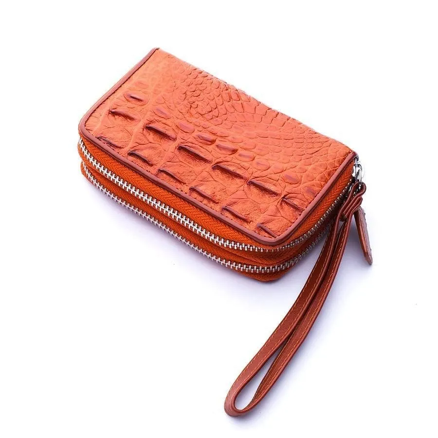 Brown Crocodile Backbone Skin Wallets