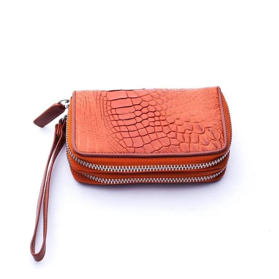 Brown Crocodile Backbone Skin Wallets