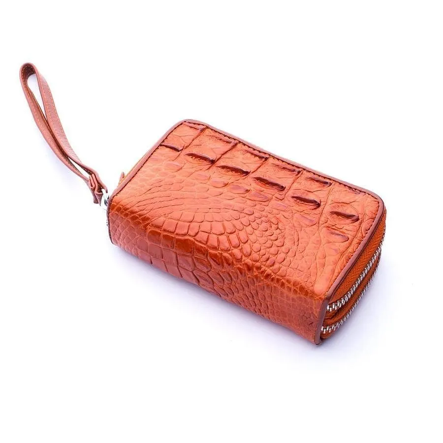 Brown Crocodile Backbone Skin Wallets