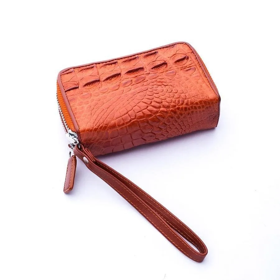 Brown Crocodile Backbone Skin Wallets