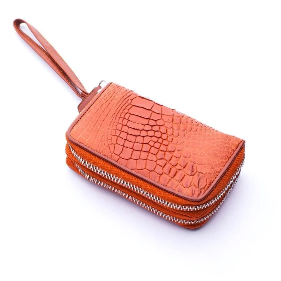 Brown Crocodile Backbone Skin Wallets