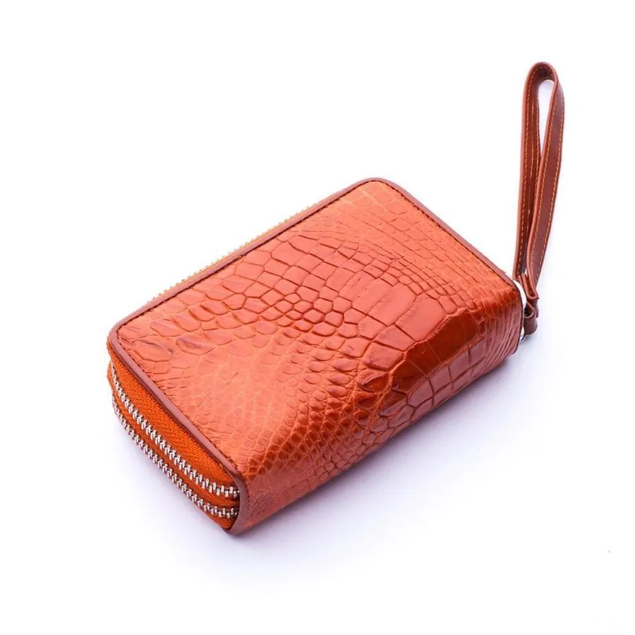 Brown Crocodile Backbone Skin Wallets