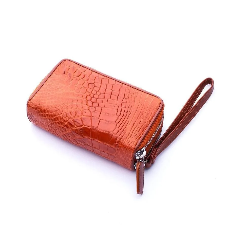 Brown Crocodile Backbone Skin Wallets