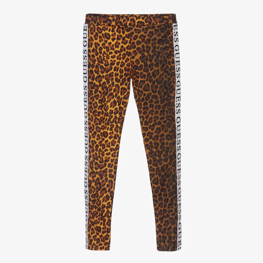 Brown Leopard Logo Leggings