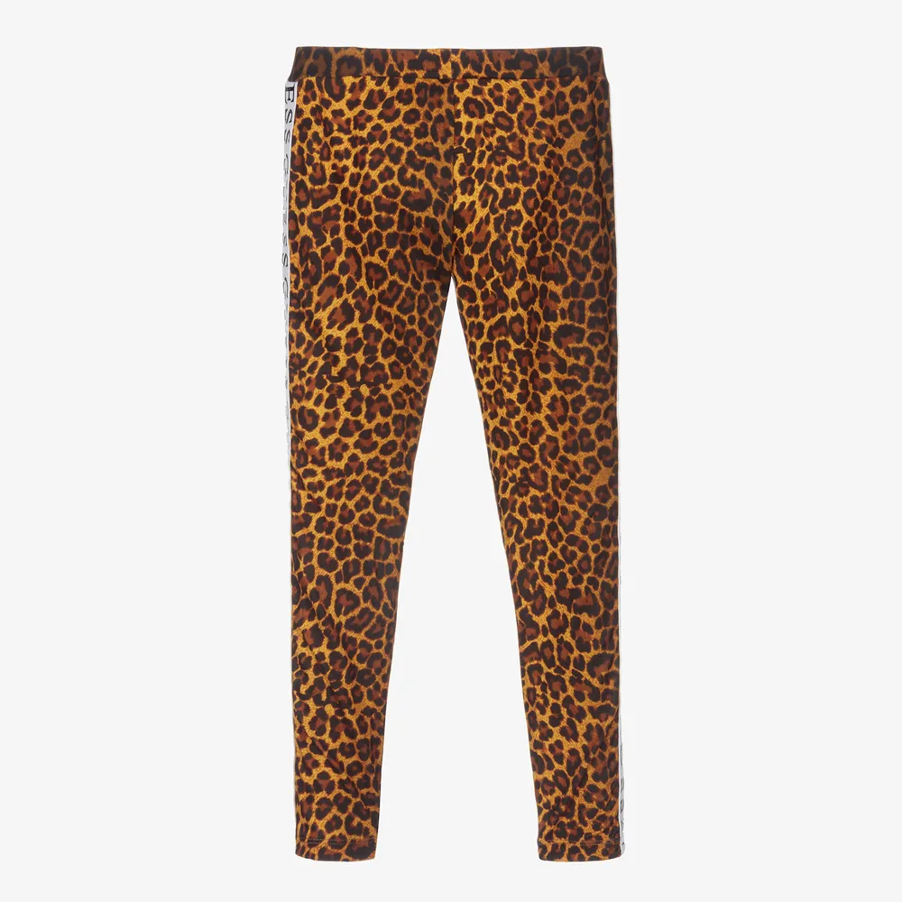 Brown Leopard Logo Leggings