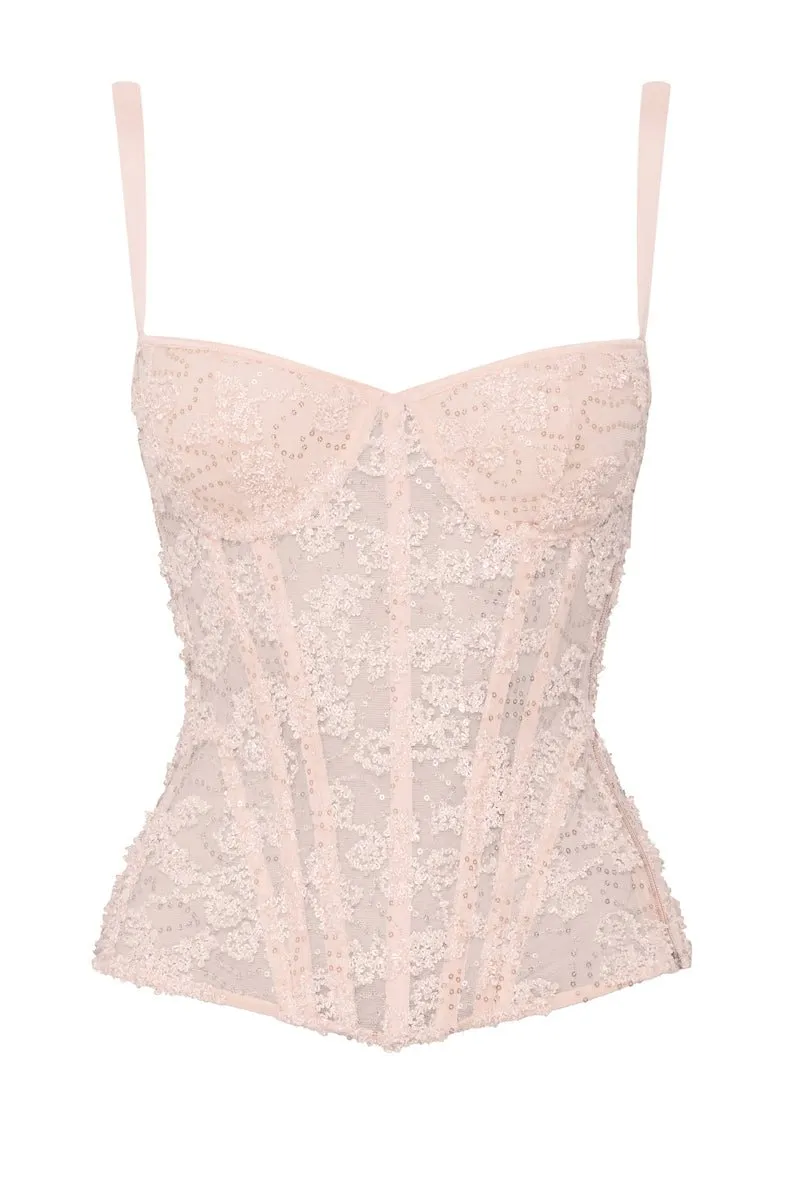 Cadolle Cleves Nymphea Embroidered Tulle Corset