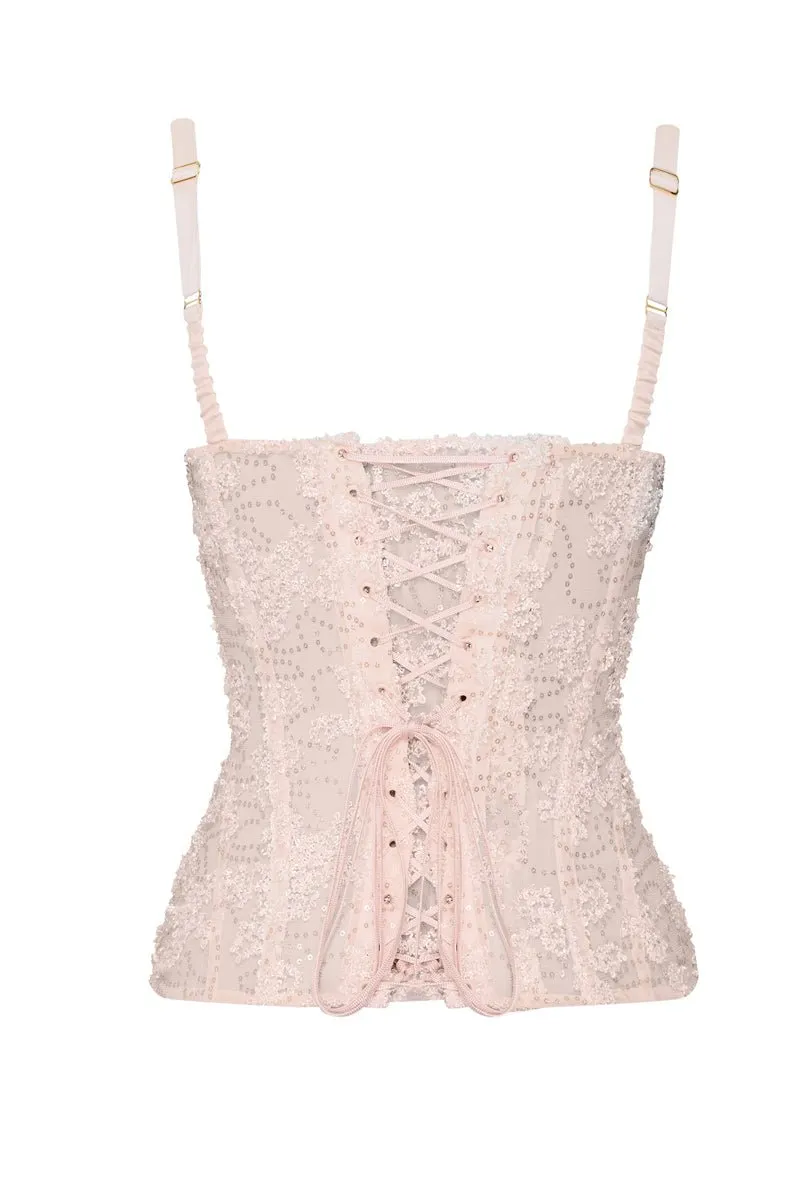 Cadolle Cleves Nymphea Embroidered Tulle Corset