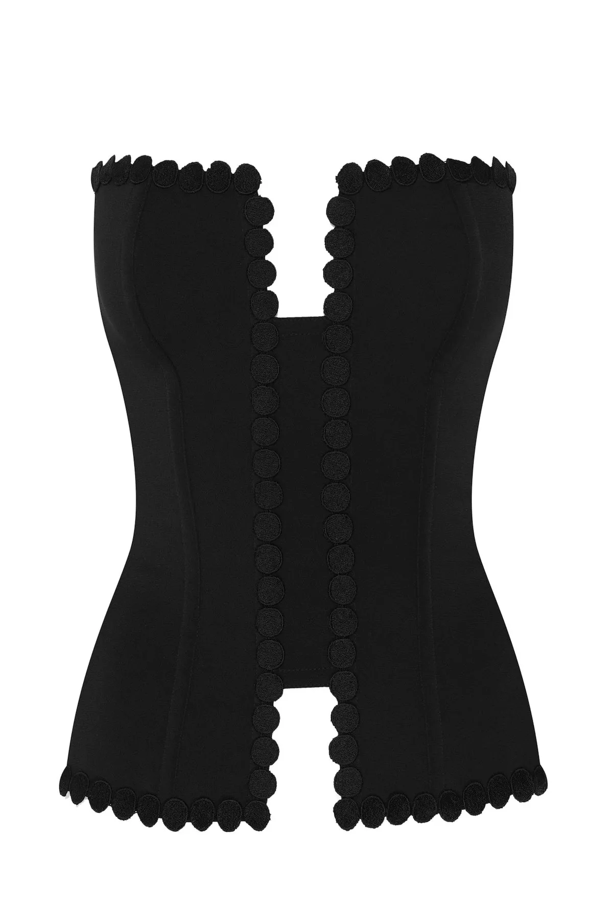 Cadolle Square Black Crepe Corset