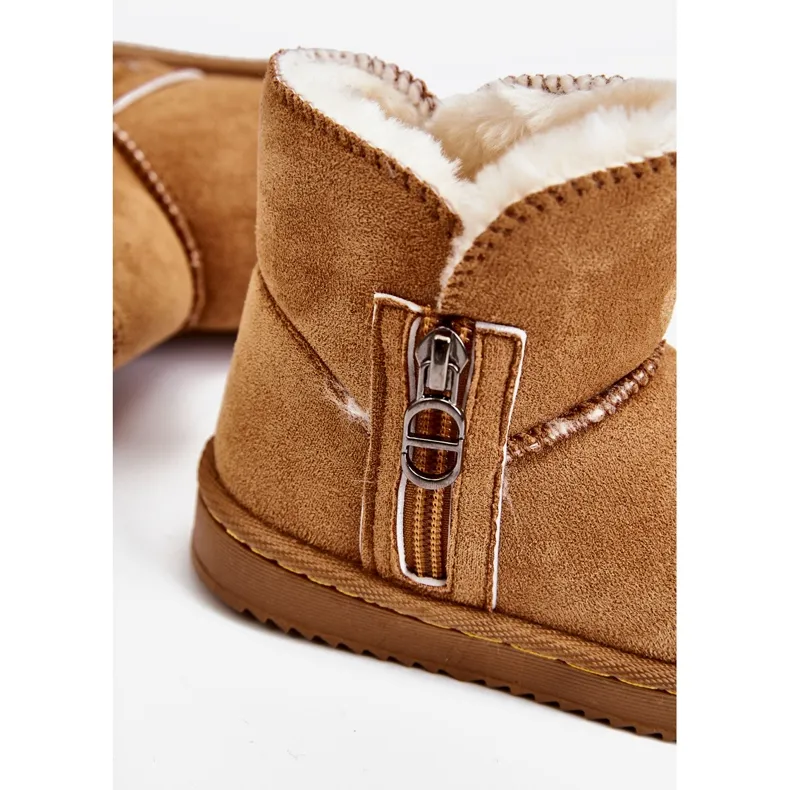 Camel Catellie Children's Slip-On Insulated Snow Boots brown