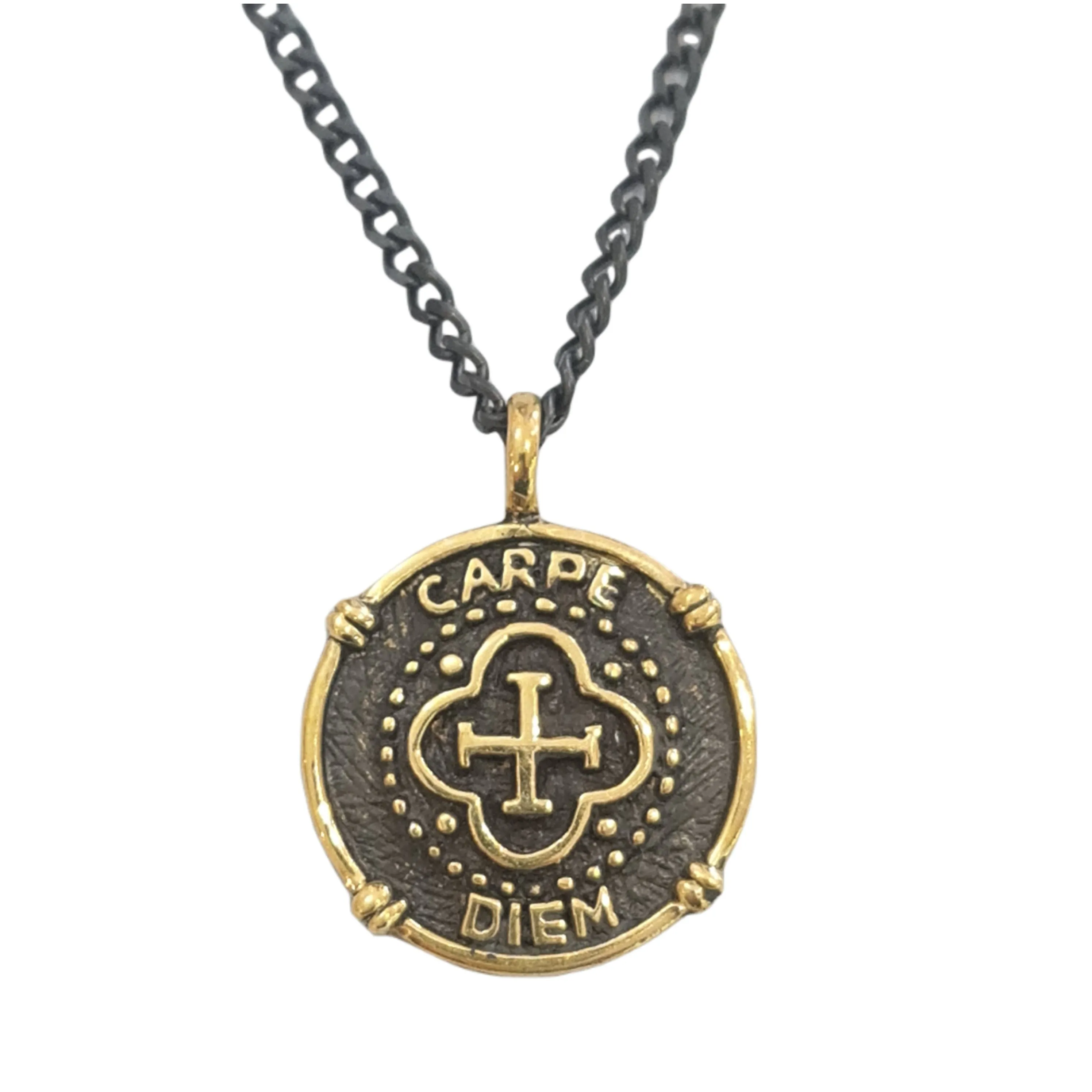 Carpe Diem Cross pendant necklace