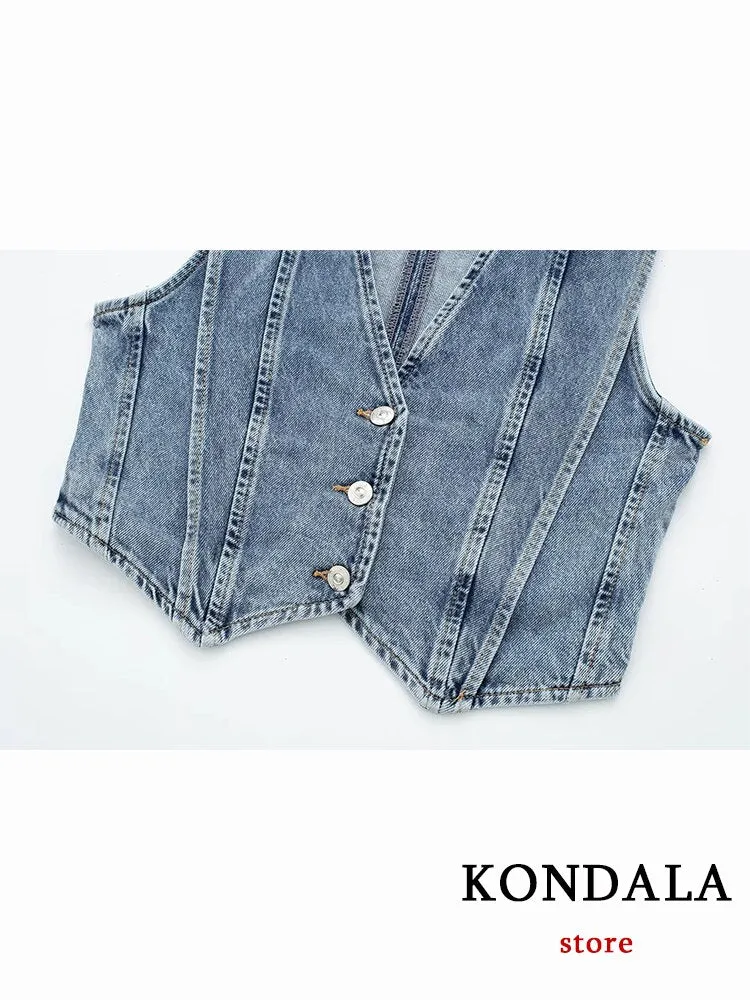 Chic Streetwear Denim Y2K Women Suit Fashion 2023 Summer V Neck Slim Sleeveless Vest High Street Zip Cool Mini Shorts