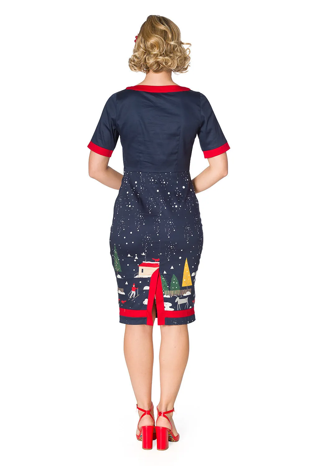 CHRISTMAS TOWN PENCIL DRESS