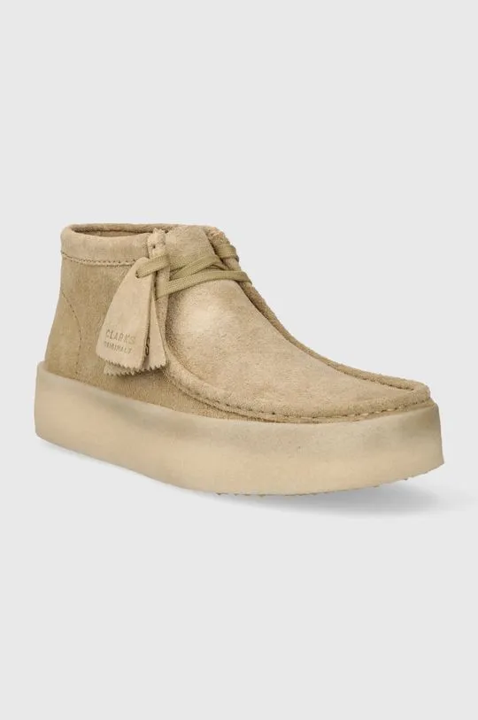 Clarks shoes Wallabee Cup men's beige color 26173316