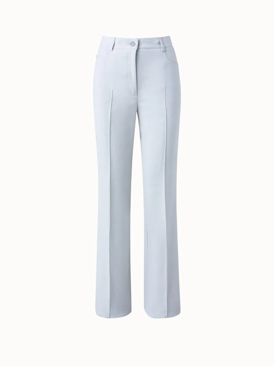 Cotton Silk Double Face Boot Cut Pant